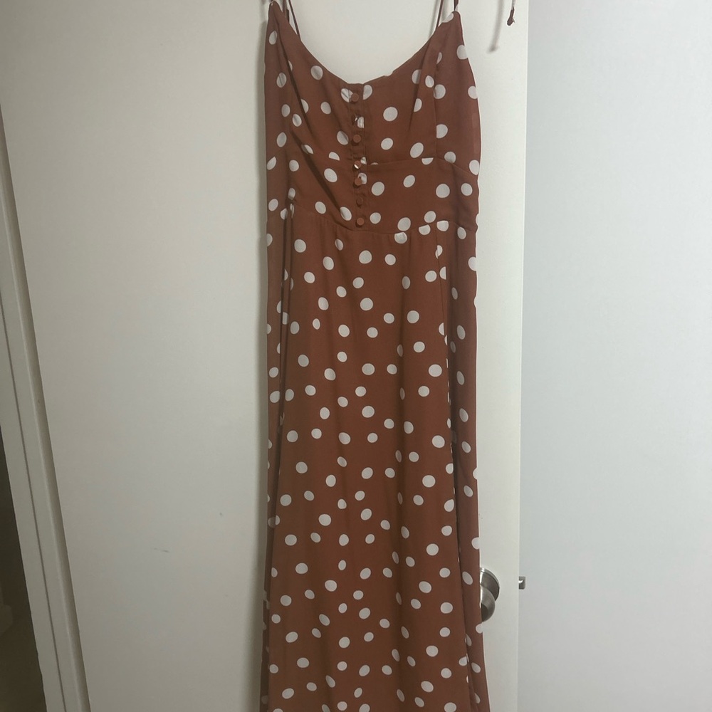 Abercrombie Brown Polka Dot tie strap Dress-size SP